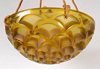 R. Lalique Rinceaux Chandelier, Honey Comb Pattern