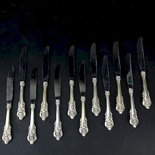 Set of Twelve (12) Wallace "Grand Baroque" Sterling Silver Knives.