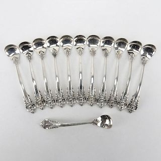 Set of Twelve (12) Wallace "Grand Baroque" Sterling Silver Mustard Spoons.