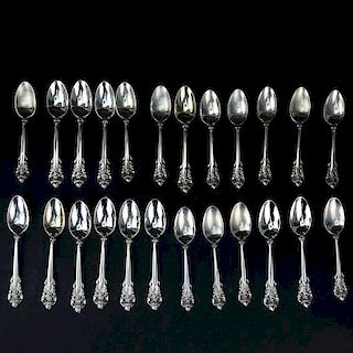Set of Twenty Four (24) Wallace "Grand Baroque" Sterling Silver Youth Five O'clock Spoons.