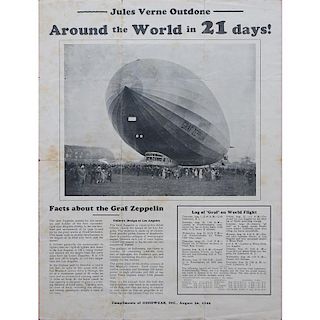 1929 Graf Zeppelin Ad. Compliments of GOODWEAR, Inc August 30, 1929.