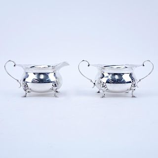 Pair of Art Nouveau Sterling Silver Creamer and Sugar.