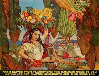 ORIG DEAN CORNWELL UNITED FRUIT PLANTATION BANANA