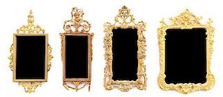 Four Georgian Style Gilt Mirrors, Height of first 4 1/2 x width 2 3/8 inches