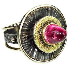 A Lady's 14 Karat Designer Tourmaline Ring