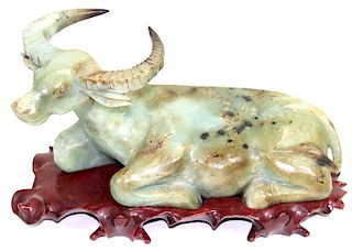 Chinese Carved Jade Bull