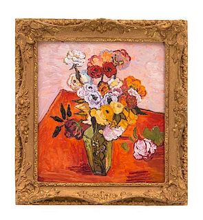 Paul Saltarelli, (Italian, 20th Century), Roses and Anemones, after Vincent Van Gogh