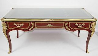 Louis XV Style Bronze Mounted Tooled Leather Desk
