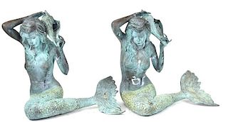 Mermaid Fountains, Life Size, Bronze