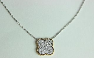 Van Cleef & Arpels Style Diamond Clover Necklace