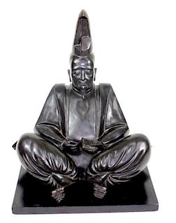 Japanese Bronze Shogun Figure. Unsigned.