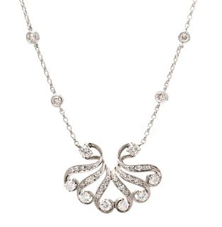A Platinum and Diamond Necklace, 8.70 dwts.