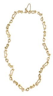An 18 Karat Yellow Gold Fancy Link Necklace, 38.50 dwts.