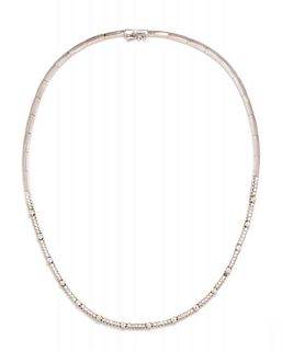 A White Gold and Diamond Necklace, 12.70 dwts.