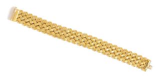 An 18 Karat Yellow Gold Woven Bracelet, 28.00 dwts.