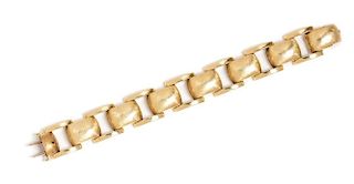 A Yellow Gold Link Bracelet, 39.10 dwts.