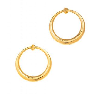 A Pair of 14 Yellow Gold Hoop Earclips, 8.50 dwts.
