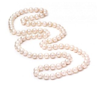 A Single Strand Cultured Pearl Necklace, 57.20 dwts.