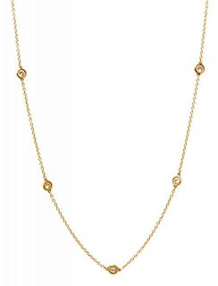 A Yellow Gold and Diamond Necklace, 2.50 dwts.