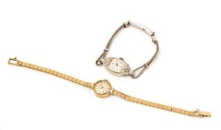 A Collection of 14 Karat Gold Wristwatches, 17.40 dwts.