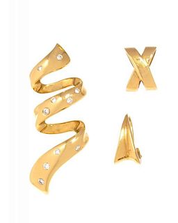 A Collection of 14 Karat Yellow Gold and Slide/Pendants, 9.10 dwts.