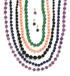 A Collection of Gemstone Bead Jewelry,