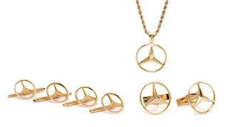 A Collection of 14 Karat Yellow Gold Jewelry, 15.80 dwts.