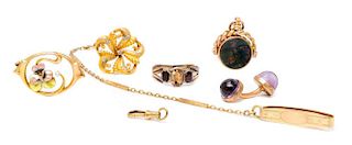 A Collection of Gold and Gemstone Jewelry, 10.40 dwts.