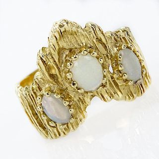Vintage 14 Karat Yellow Gold and Three (3) Opal Ring.