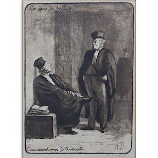 Honoré Daumier, French (1808-1879) Lithograph "Conversation d'Avocats".