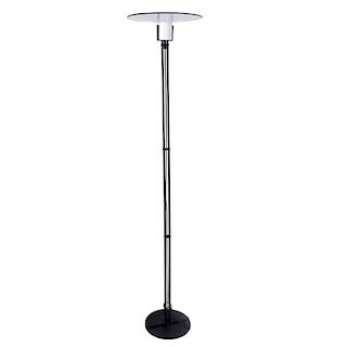 VeArt (Italian, XX) Modernist Lampada da Terra (floor lamp). Painted metal frame with white and black trimmed art glass shade