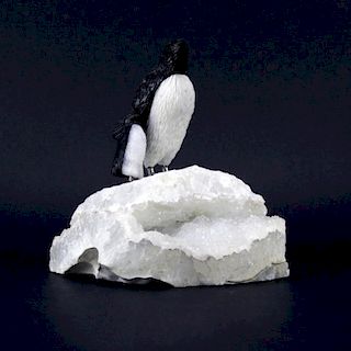 Attributed to Peter Mueller, Rock Crystal Specimen and Penguin Grouping.
