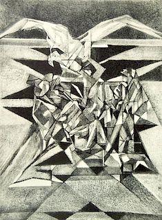 Jacques Villon French (1875-1963) Lithograph "L'aigle Quitte Promethée" Circa 1960-1962. 120, Ginestet/Pouillon.