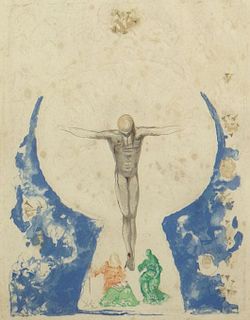 Salvador Dali Spanish (1904-1989) Limited Edition Color Etching with Embossing "Crucifixion".