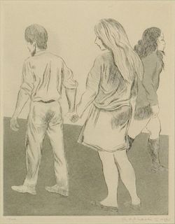 Raphael Soyer American-New York (1899-1987) Limited Edition Etching "Untitled" Pencil Signed Lower Right.