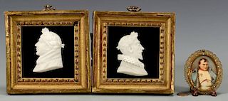 3 historic small busts, incl Napoleon