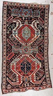 Antique Lenkoran Kazak Rug: 4'2'' x 7'8'' (127 x 234 cm)