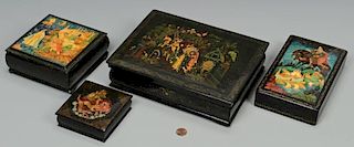 4 Russian Lacquer Boxes