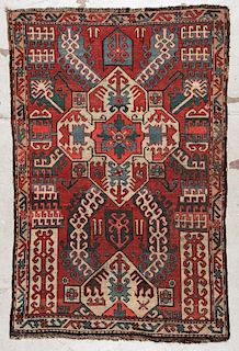 Antique Kazak Rug: 3'10'' x 5'8'' (117 x 173 cm)