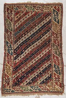 Antique Kazak Rug: 3'4'' x 4'10'' (102 x 147 cm)