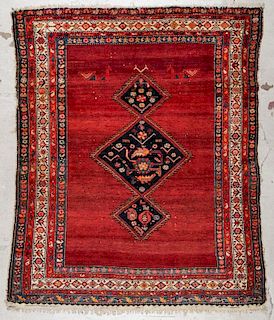 Antique Hamadan Rug: 4'11'' x 6' (150 x 183 cm)