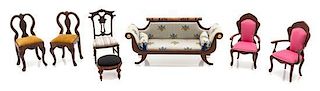 A Group of Victorian Style Furniture Articles, With of first 6 1/2 inches.