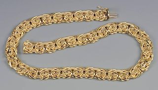 14k Italian gold Etruscan link necklace