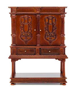 A Victorian Style Collectors Cabinet on Stand, Height 6 x width 4 1/4 x depth 1 3/4 inches.