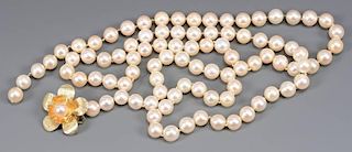 32" pearl necklace, 14k wonder-clasp