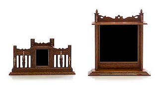 Two Victorian Style Hall Mirrors, Height of larger 3 1/4 x width 3 1/4 inches.