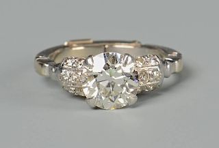1.35 carat old mine cut diamond ring
