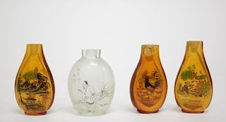 Asian Chinese Inside Painted Snuff Bottles, 4
