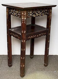 Chinese Mother-of-Pearl Inlaid Hardwood Stand
