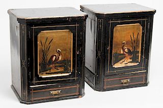 English Aesthetic Movement, Pair Small Cupboards